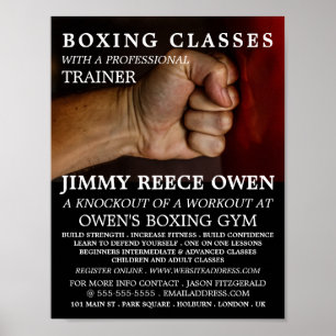 Póster Bolsa de punzonado, anuncio de clase de boxeo