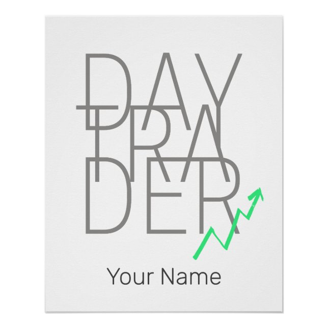 Póster Bolsa de Valores de Day Trader y Cryptocurrency (Anverso)