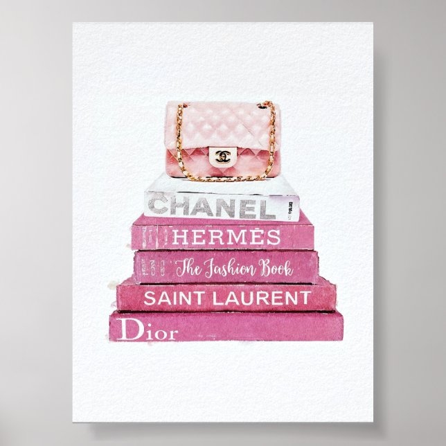 Póster Bolsa rosa de Chanel en los libros de moda | Glam  (Frente)