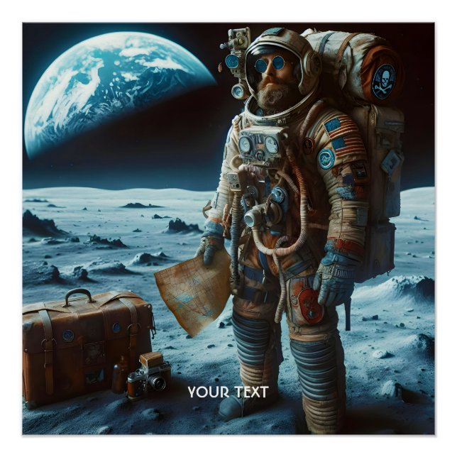Póster Bolsas de Astronauta Cute Moon Fantasy (Anverso)