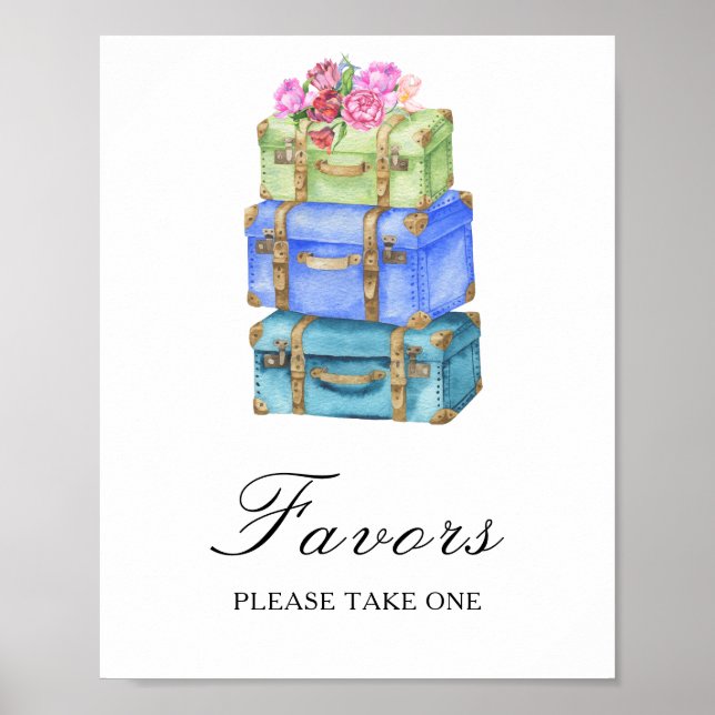 Póster Bolsas de viaje favores para despedida de soltera  (Frente)