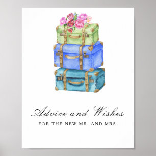 Póster Bolsas de viaje regalos y deseos para ducha de nov