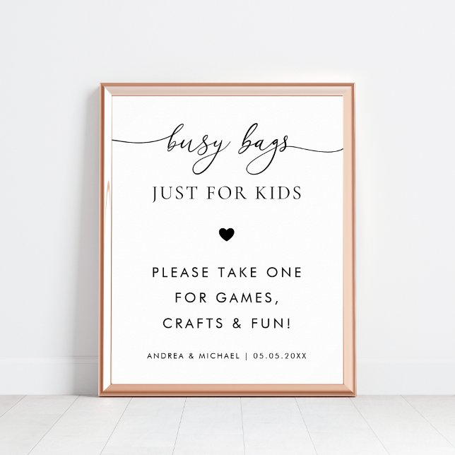 Póster Bolsas ocupadas para niños Rótulo Boda de guiones  (Subido por el creador)