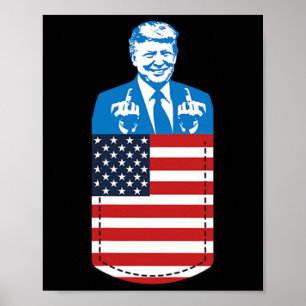 Póster Bolsillo del dedo medio de Trump 2020 Elección Usa