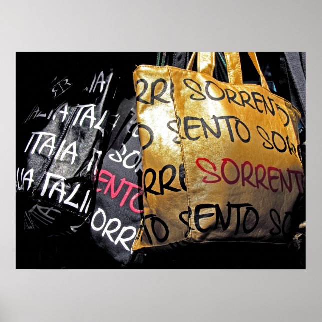 Póster Bolsos de mano en Sorrento, Italia (Frente)
