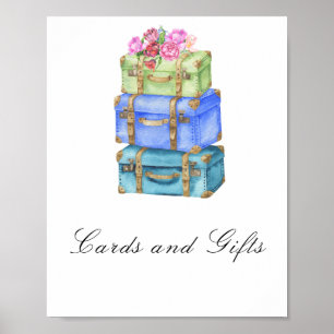 Póster Bolsos de viaje para ducha de novia Tarjetas y reg
