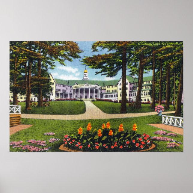 Póster Bolton Landing Vista Exterior del Hotel Sagamore (Frente)