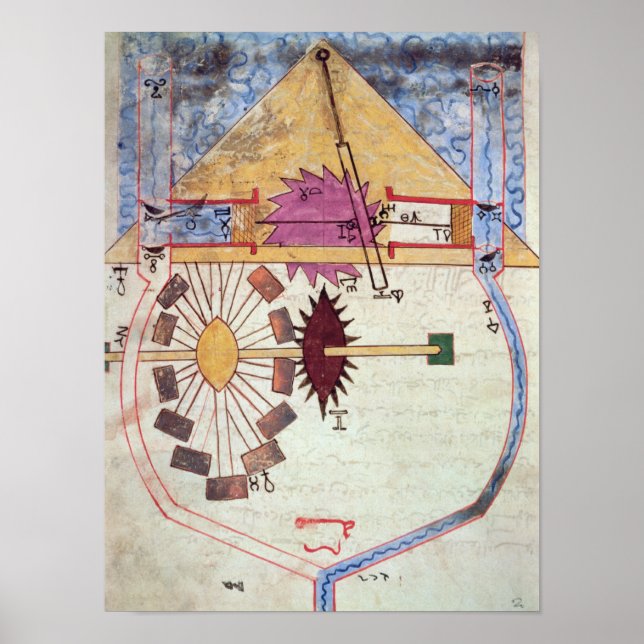 Póster Bomba de agua, del "Libro del Conocimiento de Inge (Frente)