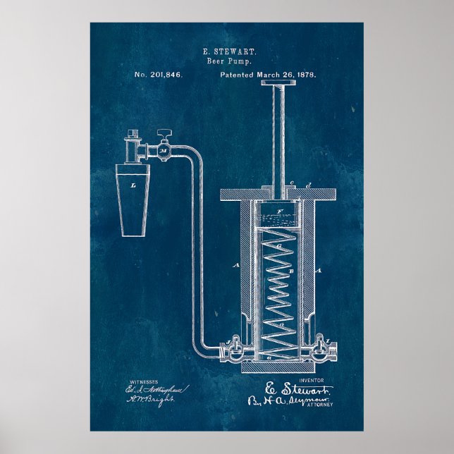 Póster Bomba de cerveza Blueprint (Frente)