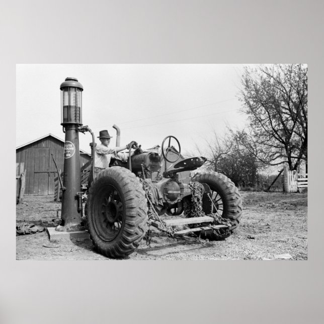 Póster Bomba de gas de época en la granja, años 40 (Frente)