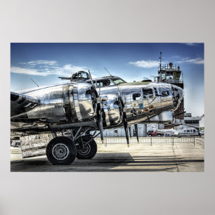 Póster Bombardero clásico de wwii b-17