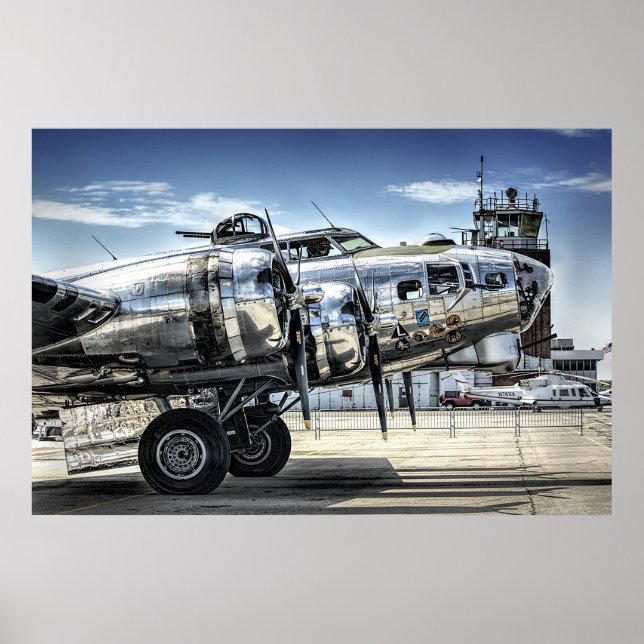 Póster Bombardero clásico de wwii b-17 (Frente)