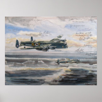 Póster Bombardero de Lancaster por lapiceros de u-boat bo