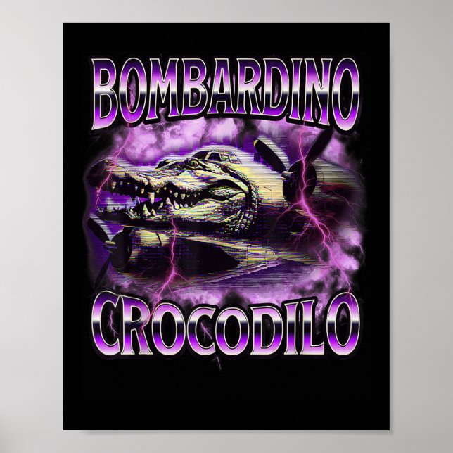 Póster Bombardino Crocodilo faro morado cocodrilo Ai (Frente)