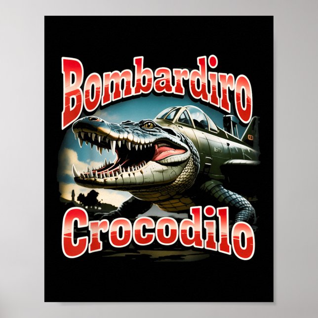 Póster Bombardiro Bombardino Crocodilo Funny italiano Bra (Frente)