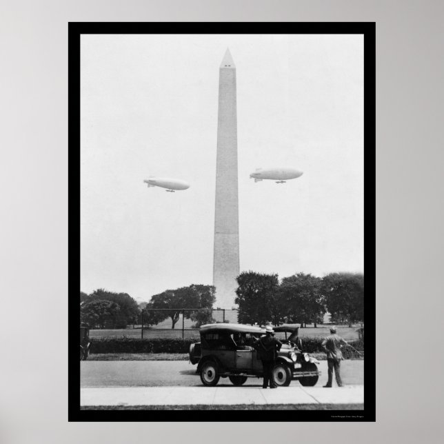 Póster Bombas cerca del Monumento a Washington 1924 (Frente)