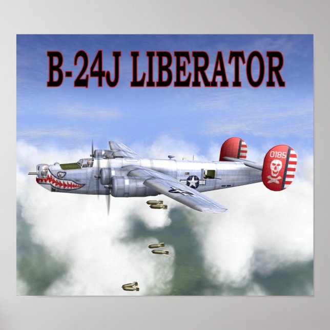 PÓSTER BOMBAS DE LIBERADOR B-24J A DISTANCIA (Frente)