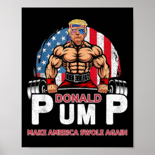 Póster Bombear América Fuerte De Nuevo Divertido Trump 20