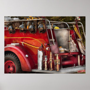 Póster Bombero - aliste para un fuego