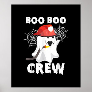 Póster Bombero Boo Boo Crew Halloween Fantasma