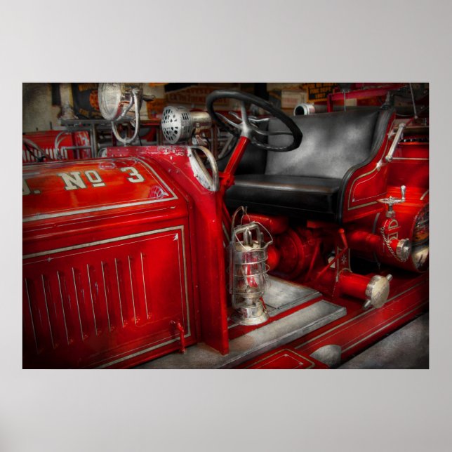 Póster Bombero - Camión de bomberos No 3 (Frente)
