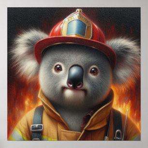 Póster Bombero de Koala