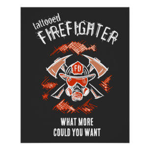 Póster Bombero de tatuaje. Qué más podrías querer.