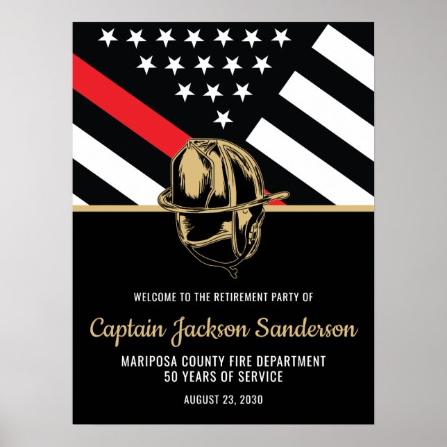 Póster Bombero del Departamento de Bomberos de Retiro (Frente)