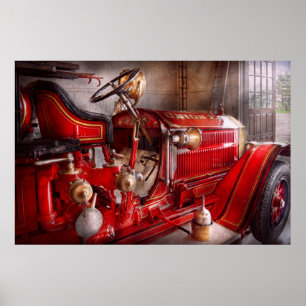 Póster Bombero - esperar una llamada