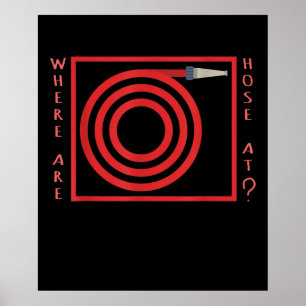 Póster Bombero Funny Pun Donde Están Los Bomberos