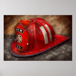 Póster Bombero - gorra - un sueño de la niñez