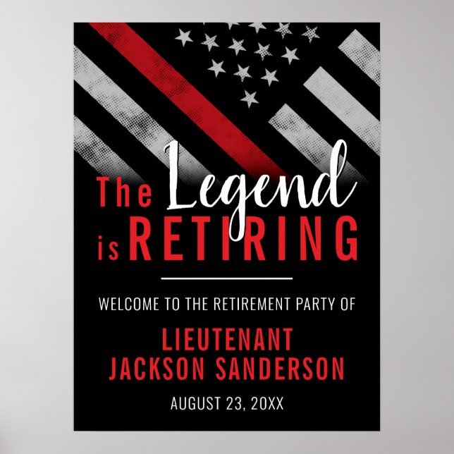 Póster Bombero Jubilación de la Línea Roja (Frente)