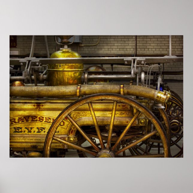 Póster Bombero - Motor de piano - 1855 (Frente)