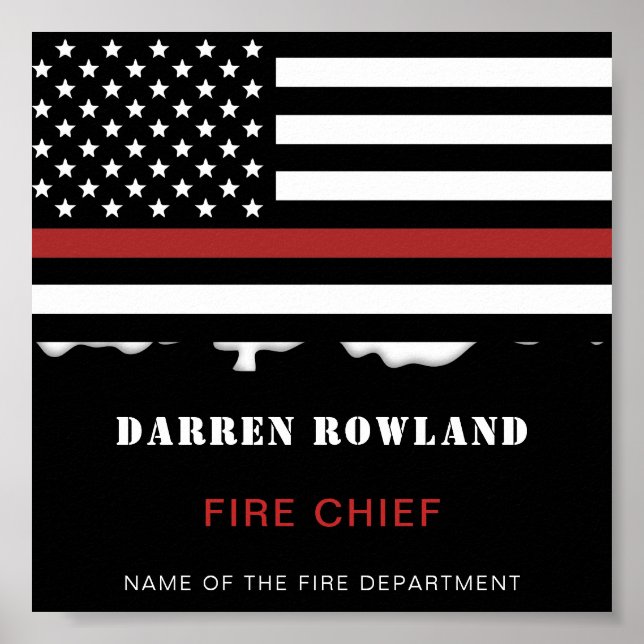 Póster Bombero personalizado: Rescate de incendios delgad (Frente)