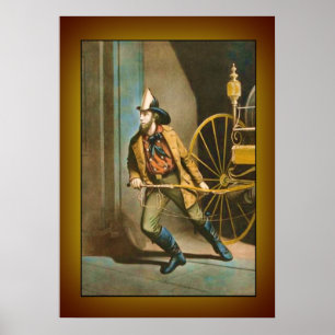 Póster Bombero victoriano 2 "The American Fireman"