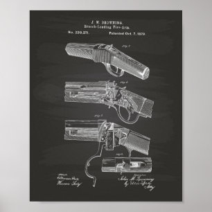 Póster Bomberos 1879 Patent Art - Chalkboard