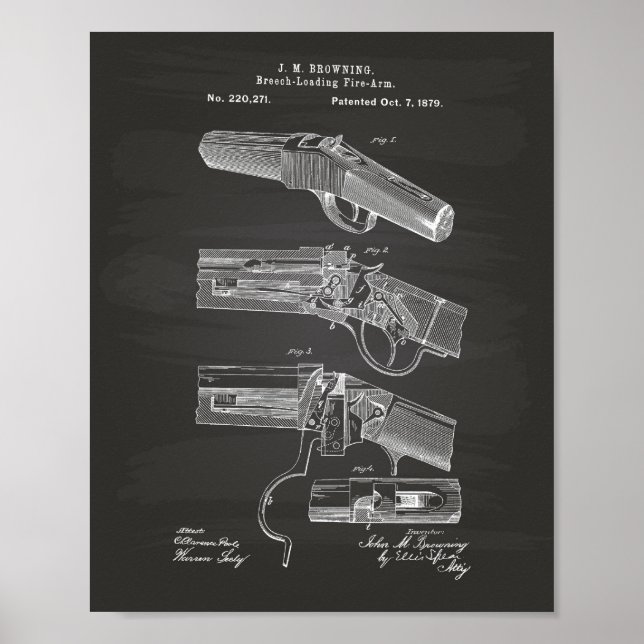 Póster Bomberos 1879 Patent Art - Chalkboard (Frente)