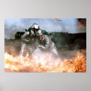 Póster Bomberos militares