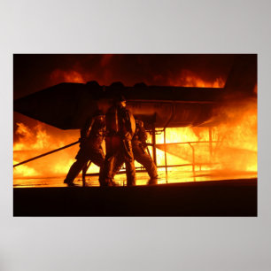 Póster Bomberos militares