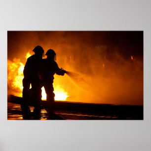 Póster Bomberos militares