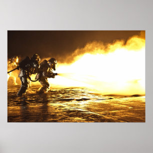 Póster Bomberos militares