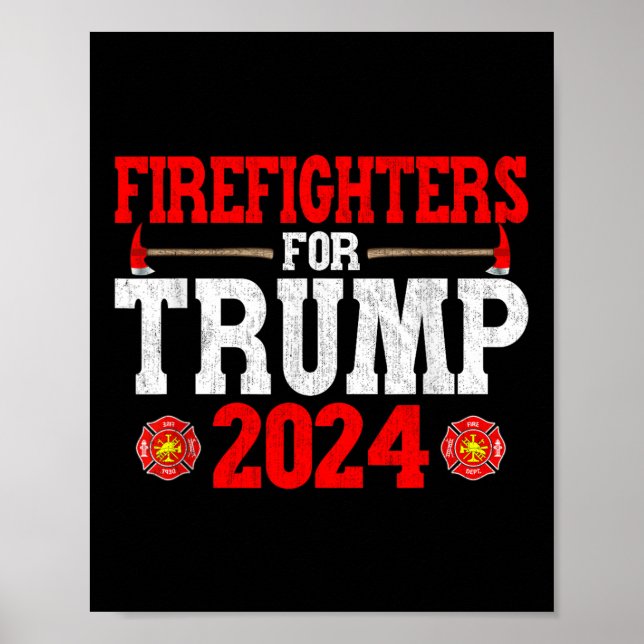 Póster Bomberos para bomberos de Trump 2024 (Frente)