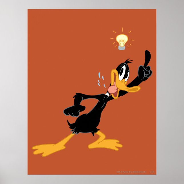 Póster Bombilla sobre la cabeza de DAFFY DUCK™ (Frente)