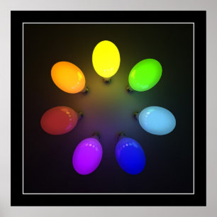 Póster Bombillas coloridas - poster