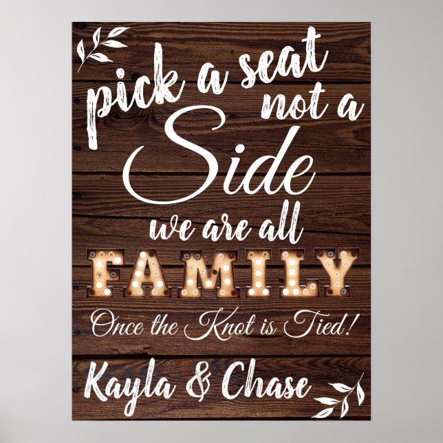 Póster Bombillas de época escogen un Rótulo de asiento (Frente)