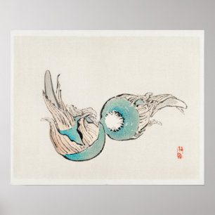 Póster Bombillas Kuwai de Kōno Bairei (1844-1895)