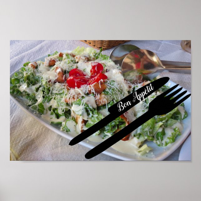 Póster Bon Appétit Poster de ensaladas griegas (Frente)