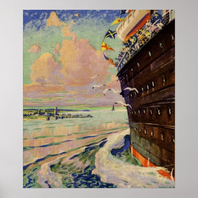 Póster Bon Voyage Ocean Liner (Frente)