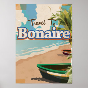 Póster Bonaire poster de viajes vintage.