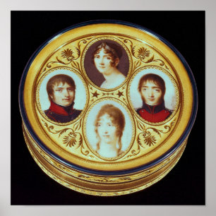 Póster Bonbonniere with portraits of Eugene  Hortense